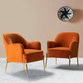 Orange Gold Legs Accent Chair (Set of 2) H766