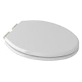 Elongated Gloss White Wooden Easy Close Toilet Seat A406