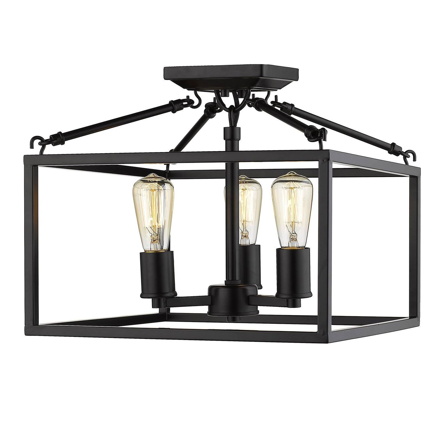 Black 3 Light Semi-Flush Mount O425184