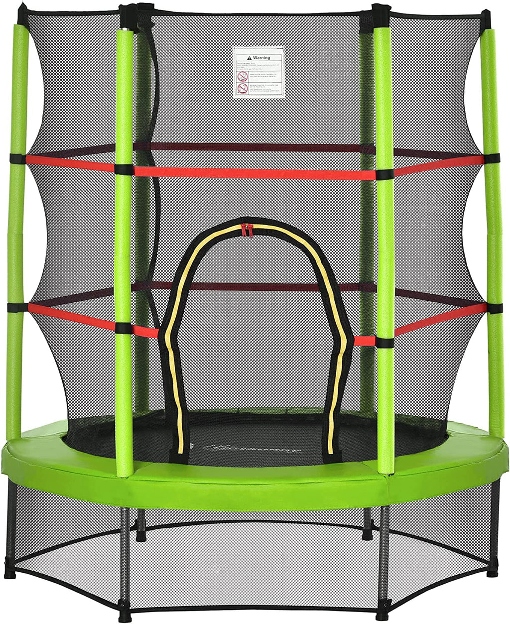 Kids Trampoline with Enclosure Net Steel Frame Indoor Round Bouncer M7300