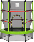 Kids Trampoline with Enclosure Net Steel Frame Indoor Round Bouncer M7300