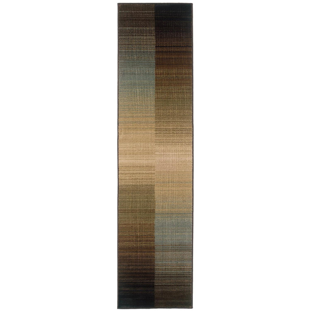 Blue Striped Area Rug D1571