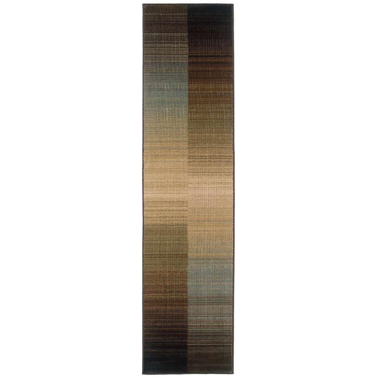 Blue Striped Area Rug D1571