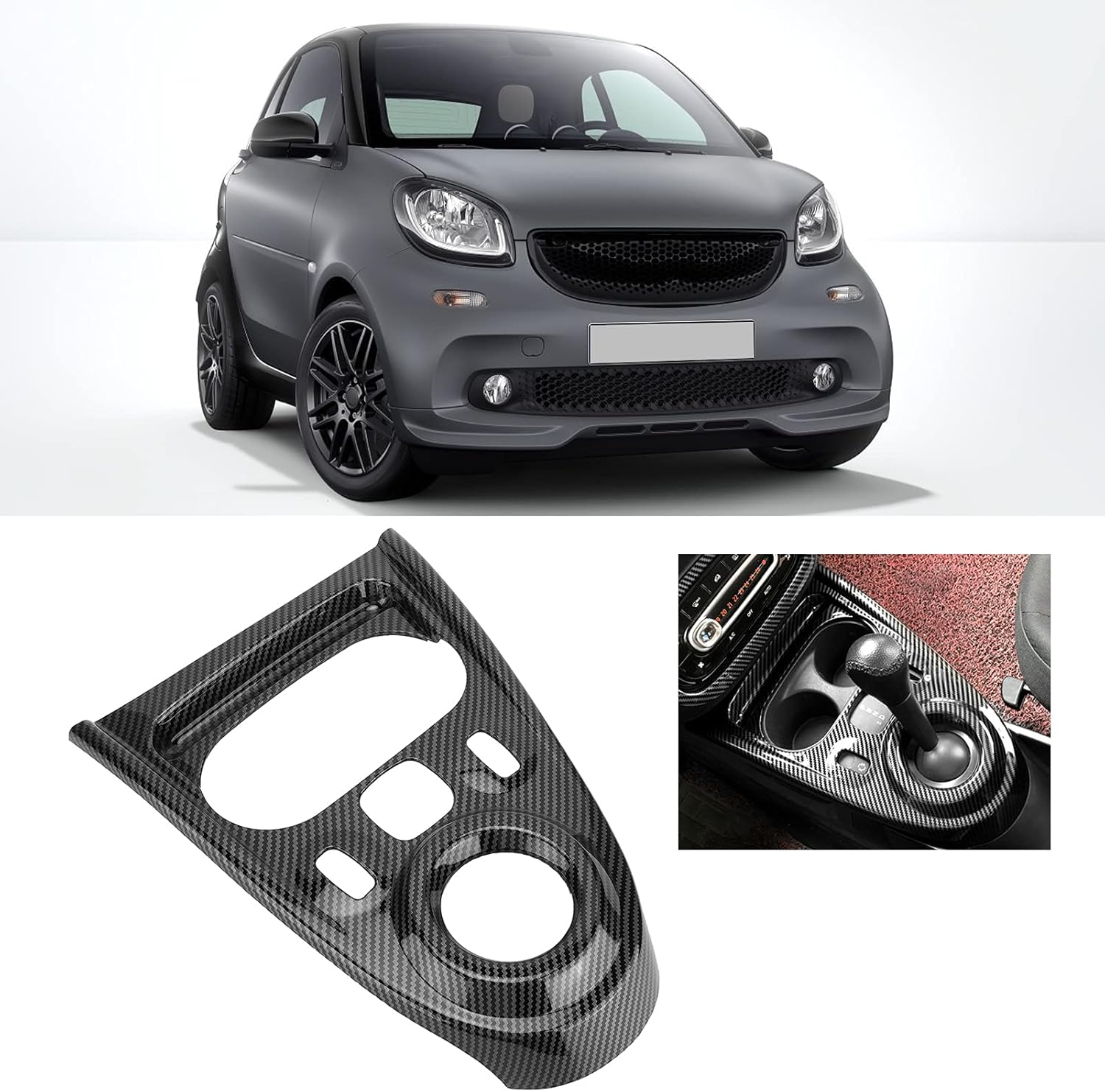 Carbon Fiber Style Gear Shift Panel Cover Sticker Pack of 2 Z2166