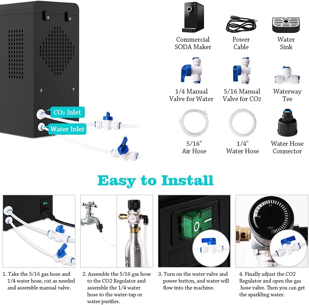 Black Countertop Sparkling Water Maker Q916594