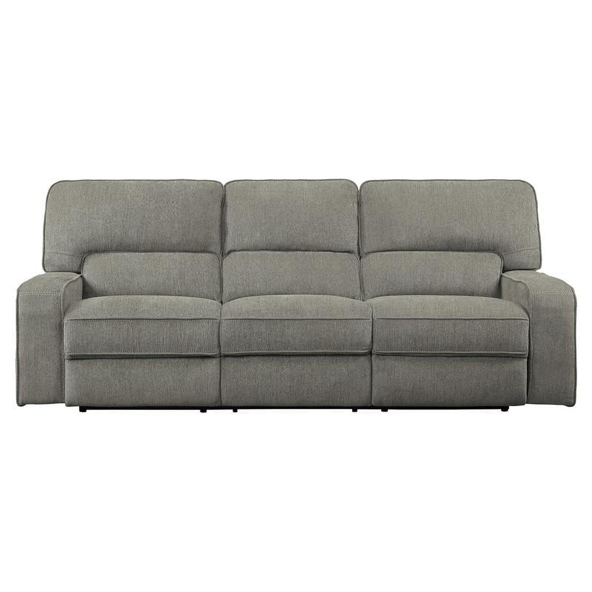 Mocha Chenille Power Double Reclining Sofa Q125552