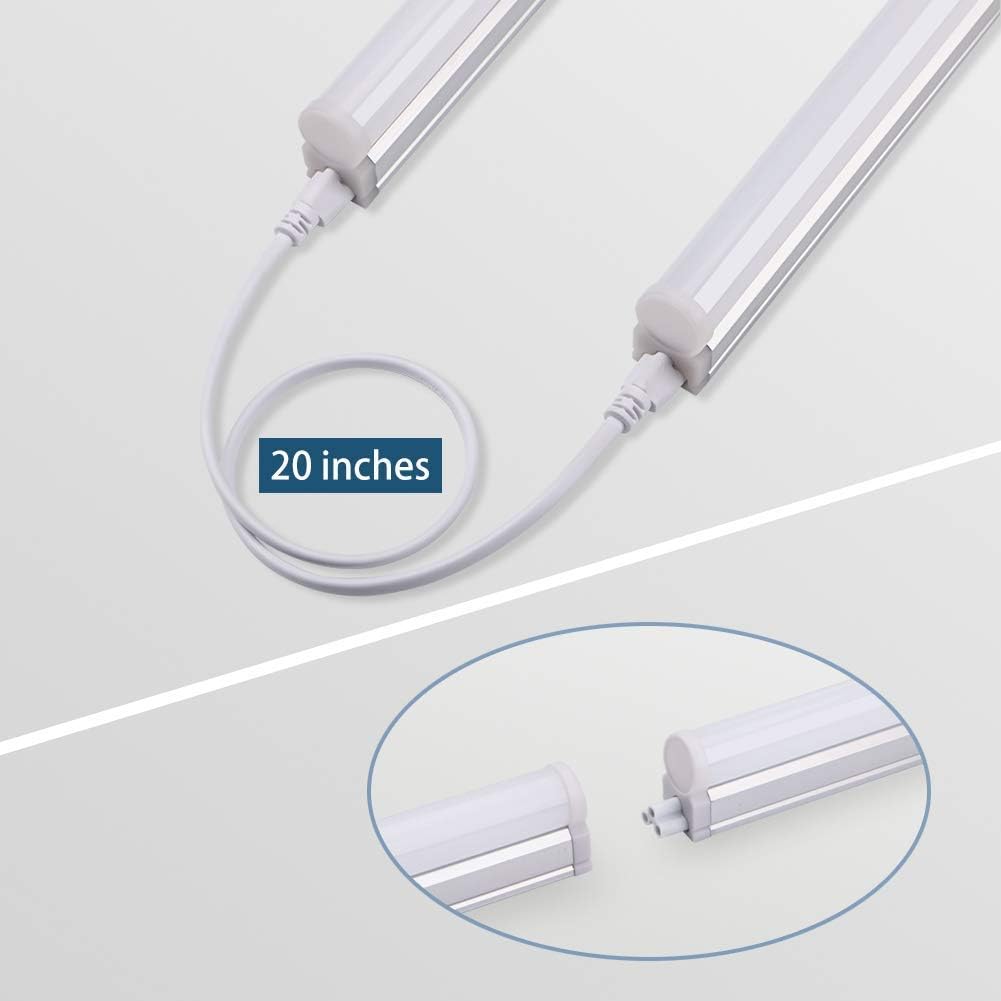 LED T5 Integrated Single Fixture, 4FT, 2200lm, 6500K, 20W, Utility Shop Light L137