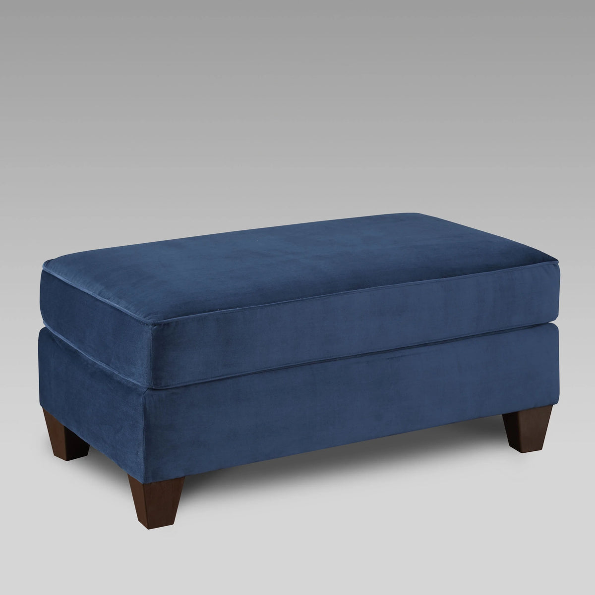 Navy Blue Fabric Pillowback Armchair with Ottoman Set B28413