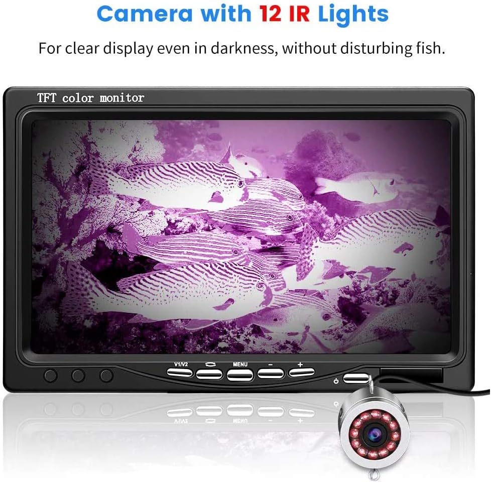 Upgraded 720P Underwater Fishing Camera with 7 inch Screen (15m) E219