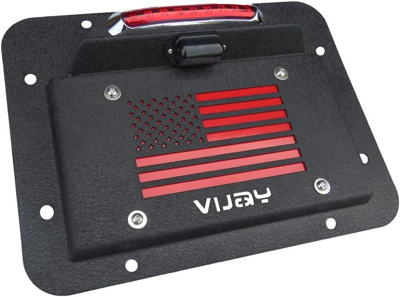 Spare Tire Delete License Plate Relocation Kit with Third Brake Light for Wrangler JK JKU C313
