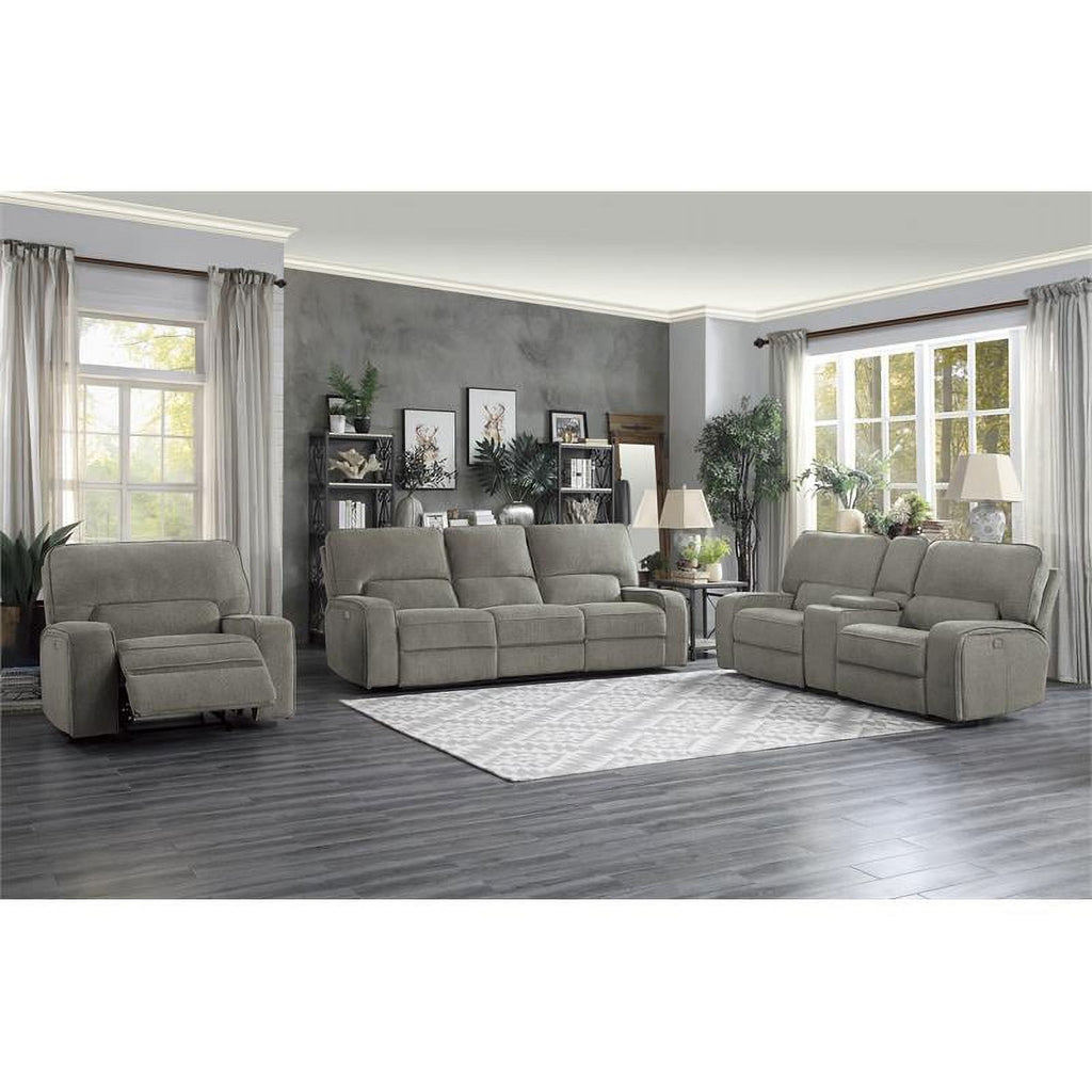 Mocha Chenille Power Double Reclining Sofa Q125552