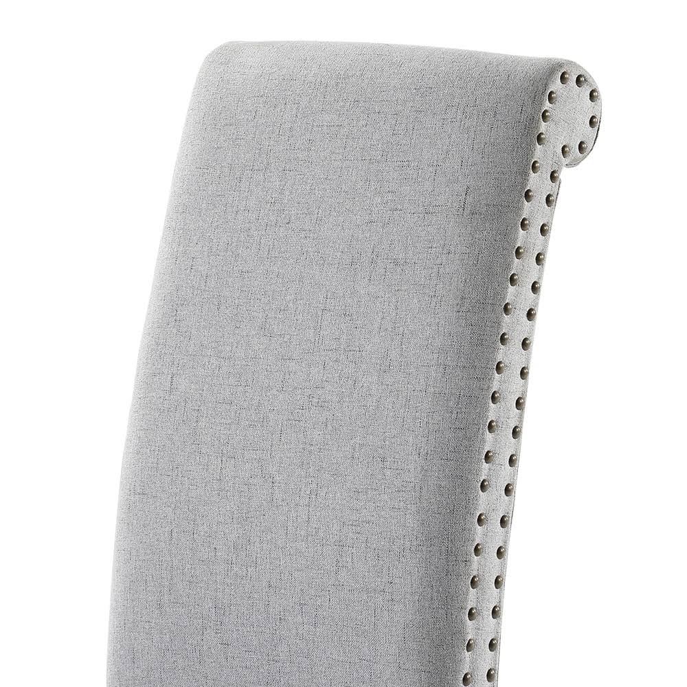 Fabric Padded Side Chair with Solid Wood Legs Set of 2 D5497
