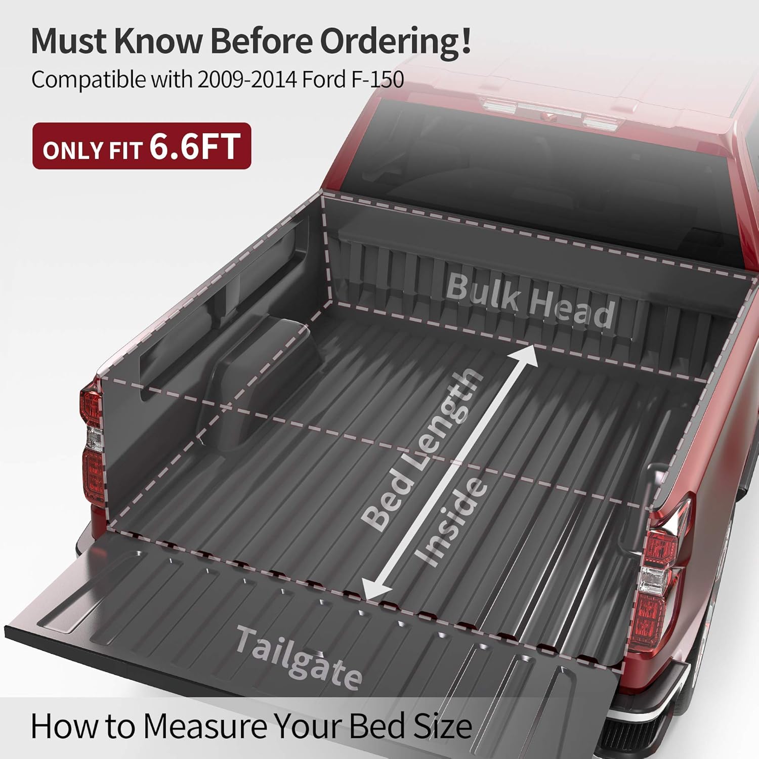 Soft Tri-Fold Truck Bed Tonneau Cover with 6.5 ft Bed Z884