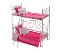 White Metal Loft Bed with Daybed for 18 inch Dolls C9508