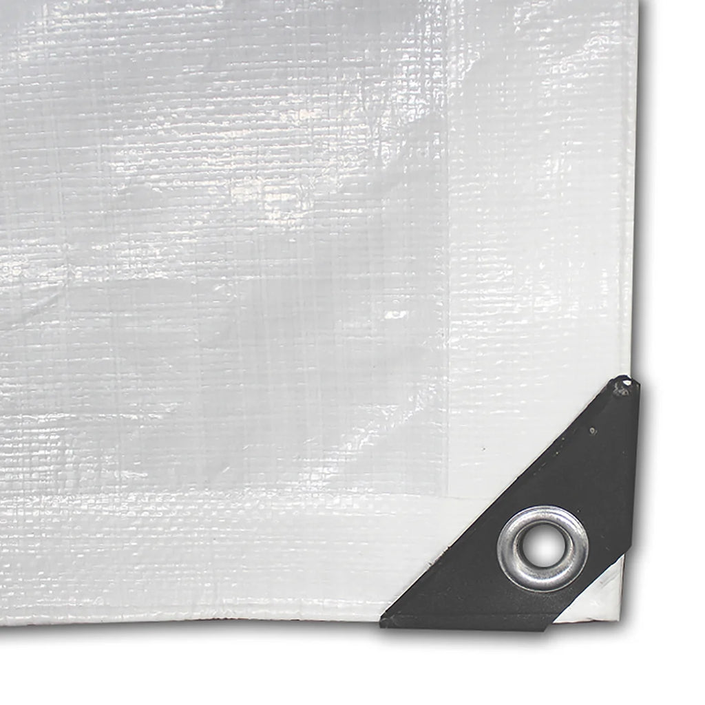 White 16’ x 20’ Polyethylene Tarp with Aluminum Grommets Z61851
