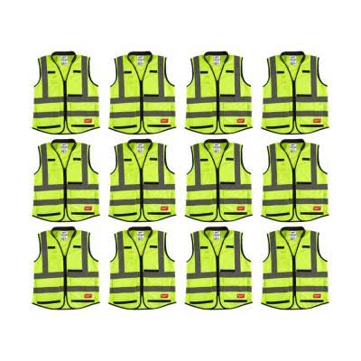 Yellow Class 2 High Visibility Safety Vest with 15-Pockets (12-Pack) I356