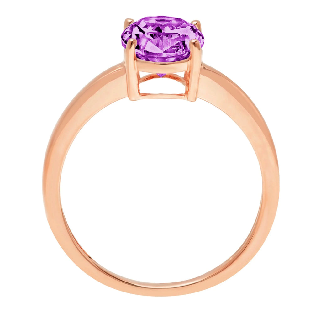 Oval Cut Simulated Alexandrite 14k Rose Gold Ring Size 10.5 B89162