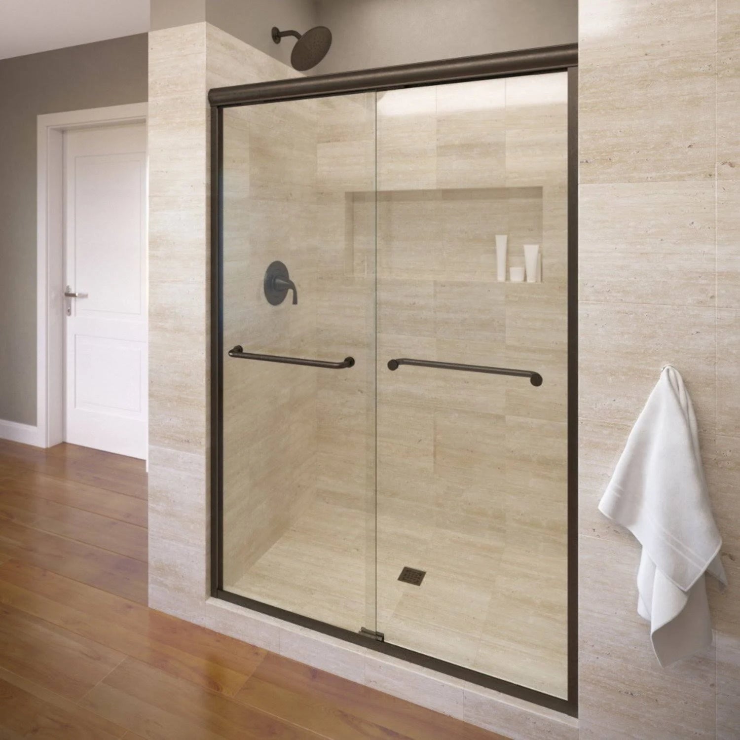 70x22 High x 47x22 Wide Bypass Framed Shower Door Oil Rubbed Bronze W3146
