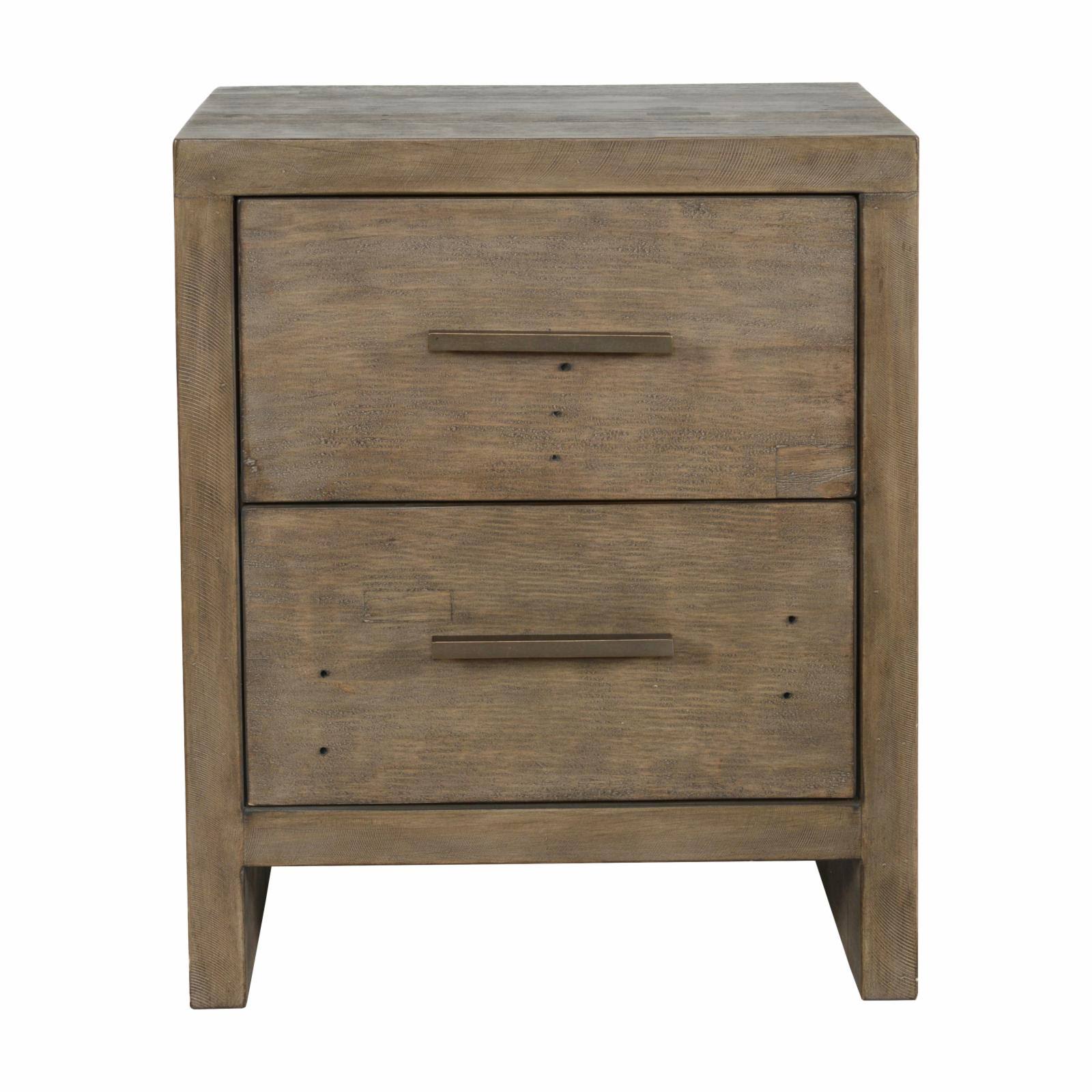 Reclaimed Pine 2 Drawer Nightstand A183471