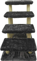 Navy Blue 4-Step Wooden Pet Stairs with Detachable Carpet Pack of 2 X999