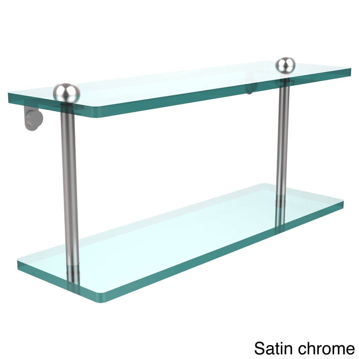 Matte Black Two Tiered Glass Shelf W751548