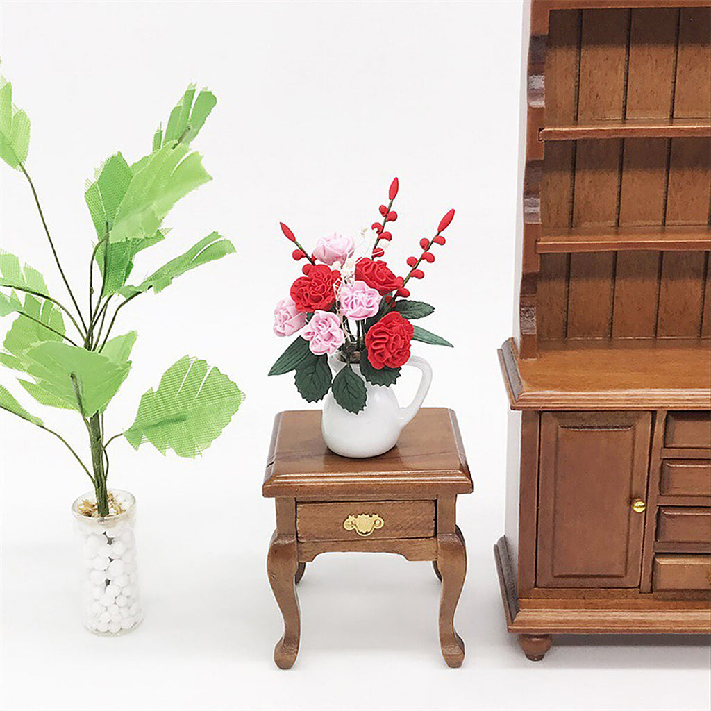 1:12 Walnut Colo Miniature Bedside Table Toy T4214