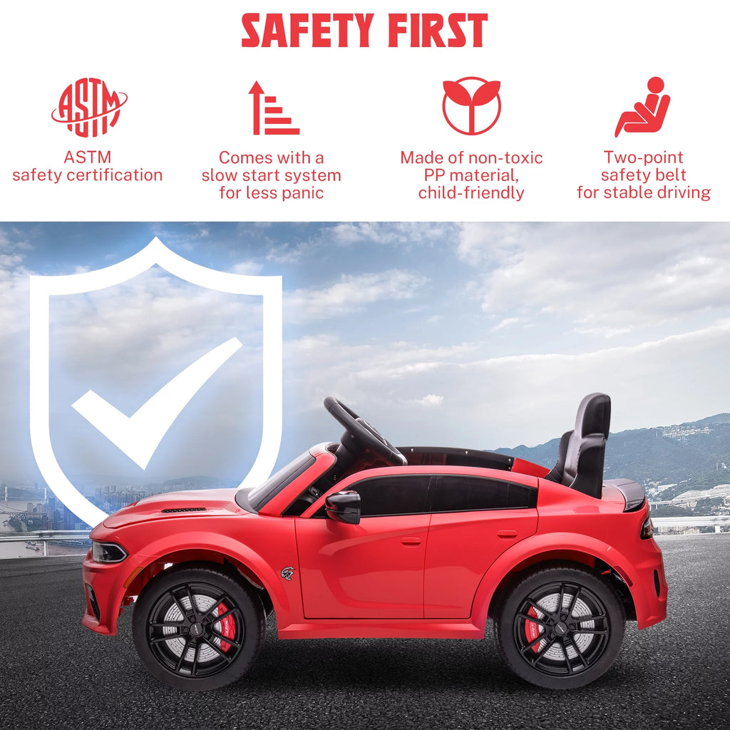 Red 12V Battery Powered Ride On Car with Parent Remote Control W131