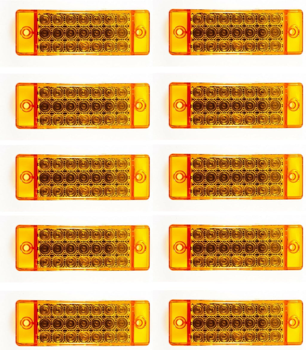 Amber 21 LED Side Marker Clearance Light Rectangle 12V Truck Trailer Camper O154563