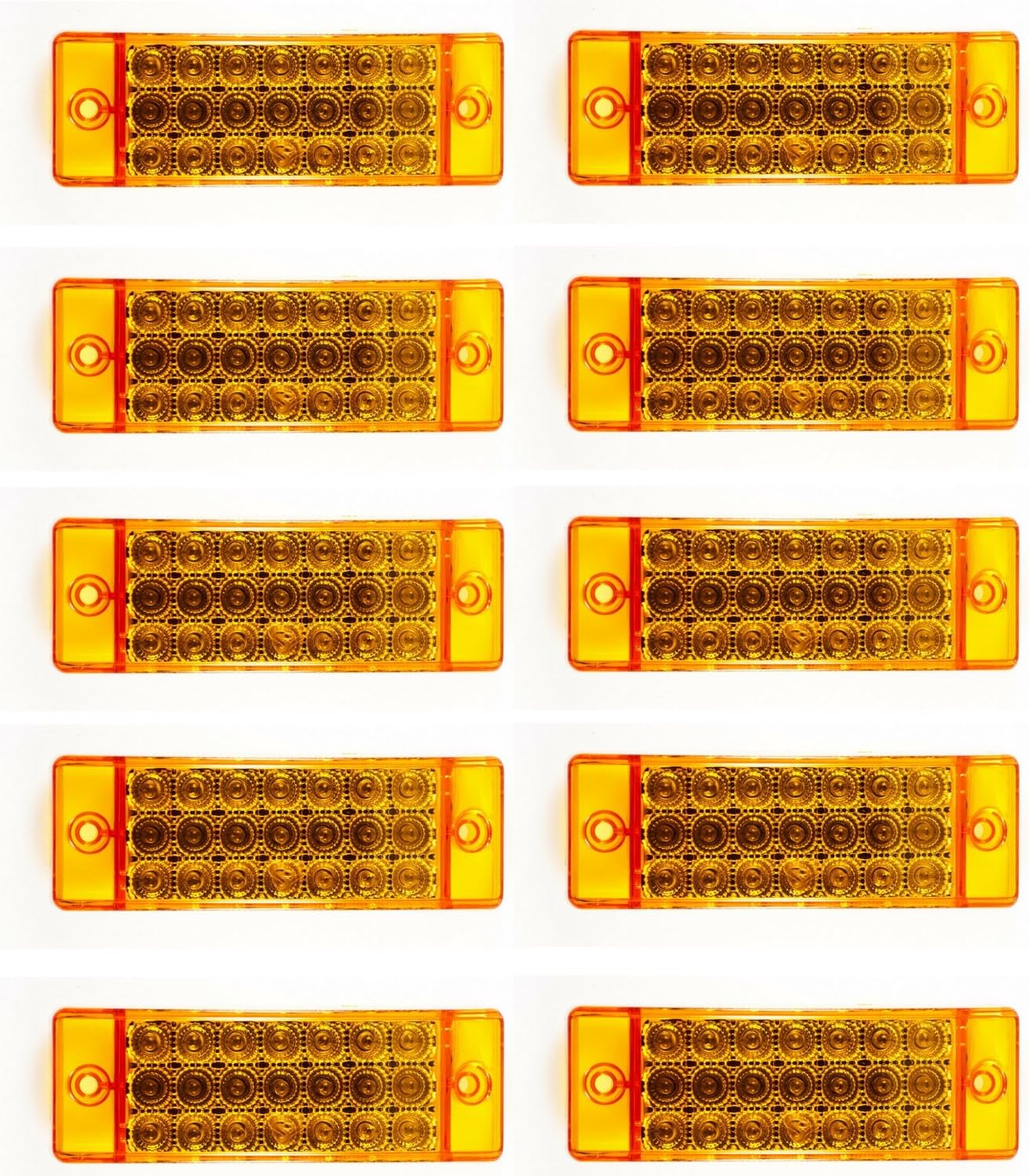 Amber 21 LED Side Marker Clearance Light Rectangle 12V Truck Trailer Camper O154563