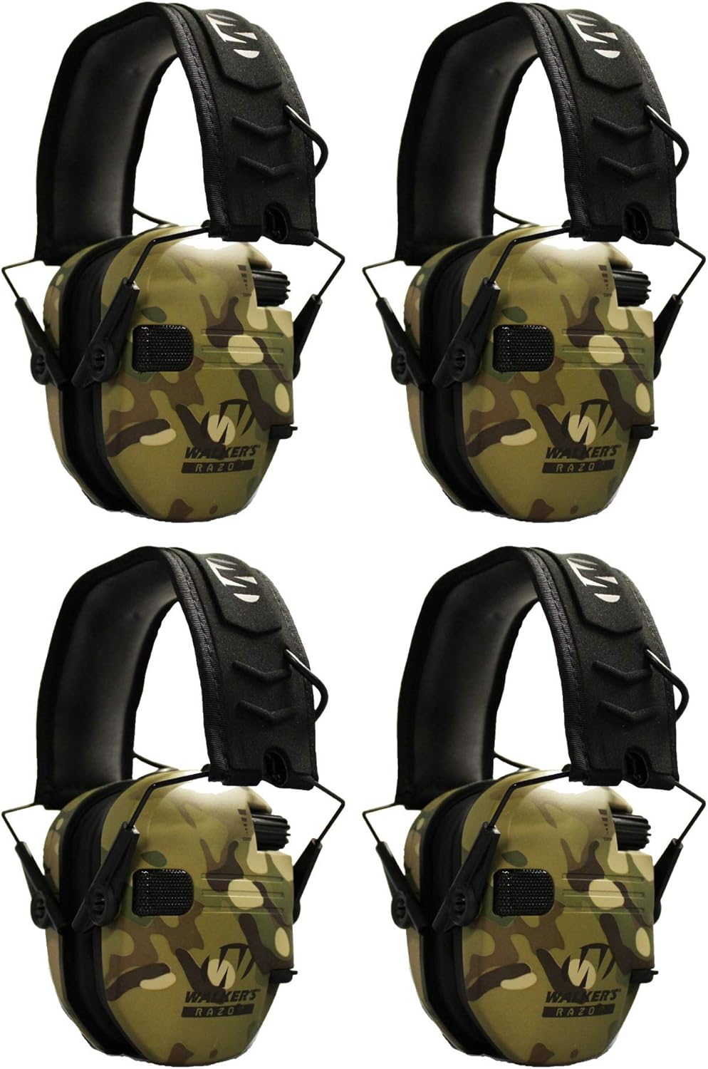 Razor Slim Electronic Shooting Muffs 4-Pack Bundle, Multi Cam Camo Tan O8485