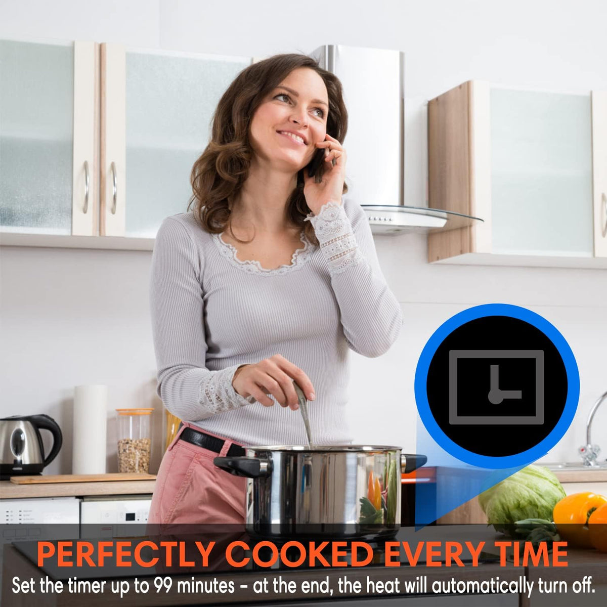 Induction Cooktop with 4 Burners Smoothtop Ceramic Glass F703459
