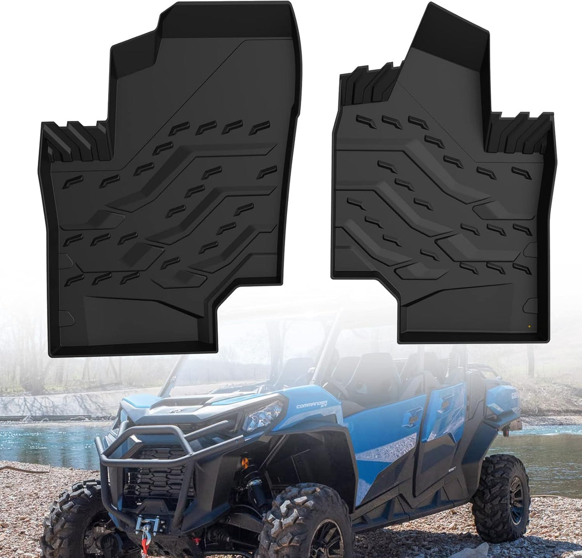 All Weather Waterproof 3D Floor Liners Front TPE Black D6452
