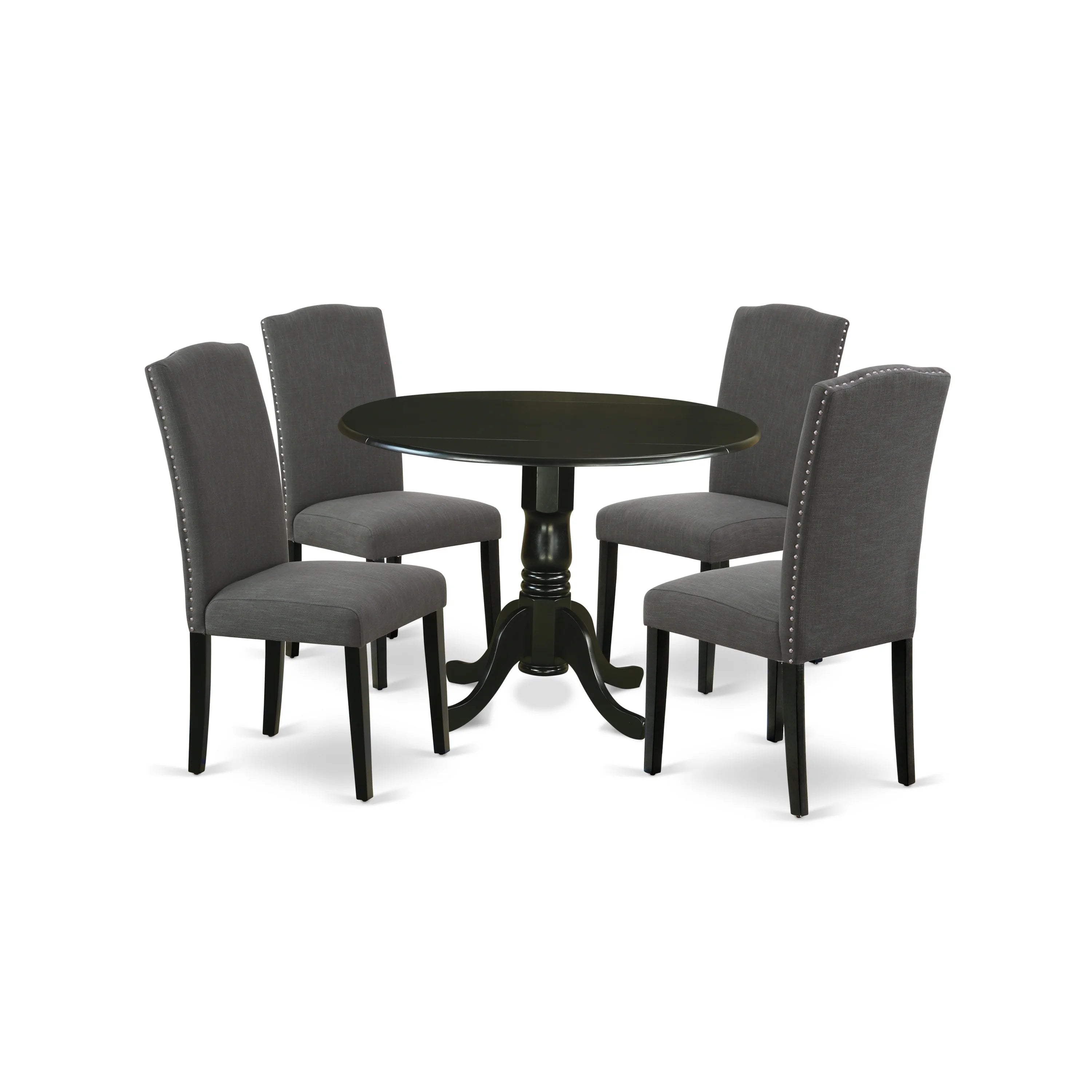 5-piece Wood Dining Set in Black/Dark Gotham Gray E730