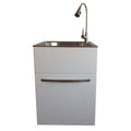 Stainless Steel Utility Sink and White Drawer Cabinet G8350