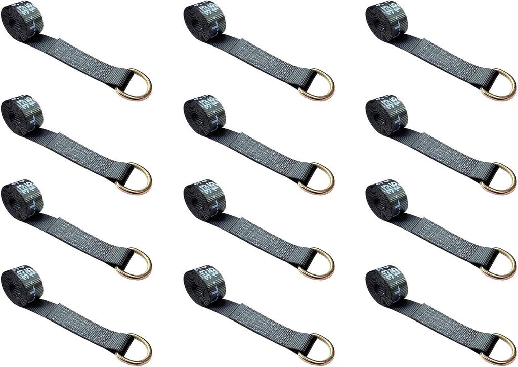 2.5 oz x 10 ft D-Ring Lasso Strap Tie Down (Yellow, 10 - Pack) L642399