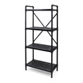 Black Contemporary 4-Shelves Rectangular Storage Bookcase R3331