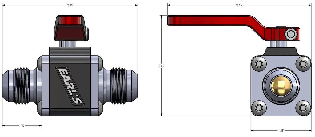 UltraPro Ball Valve -10 An Male to Male U43853