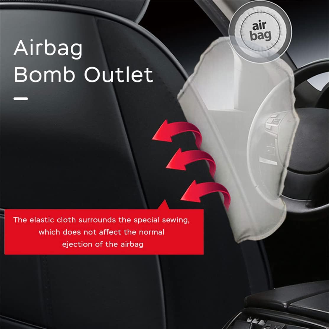Black Red Waterproof Car Seat Covers 5-Seat A5815