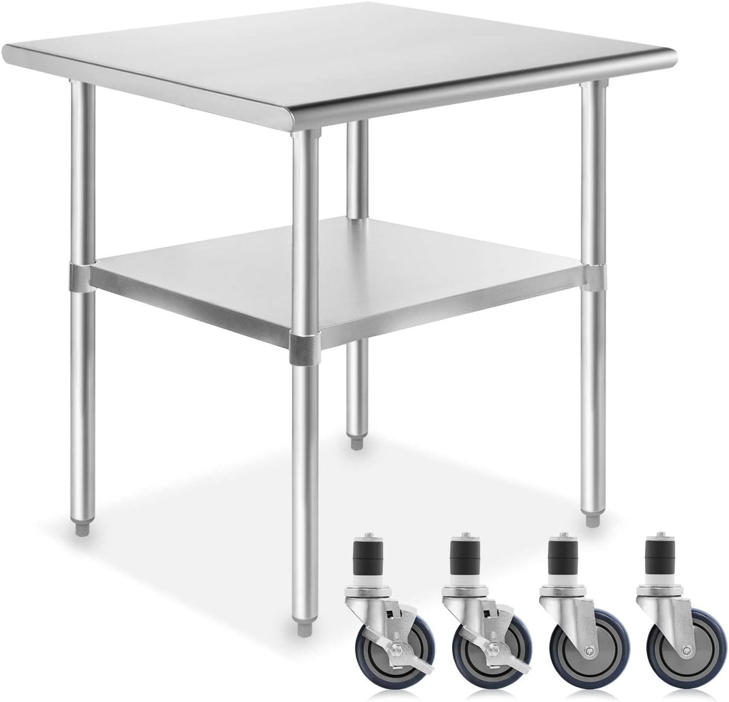 NSF Stainless Steel Commercial Kitchen Prep & Work Table with 4 Casters O258832