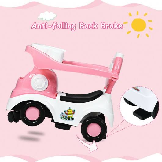Pink Ride on Push Car with Music Box & Horn J183