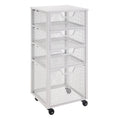 4 Drawer White Metal Rolling Cart S204242