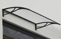 Gray Polycarbonate Door/Window Awning, 47"W x 35"D M2378