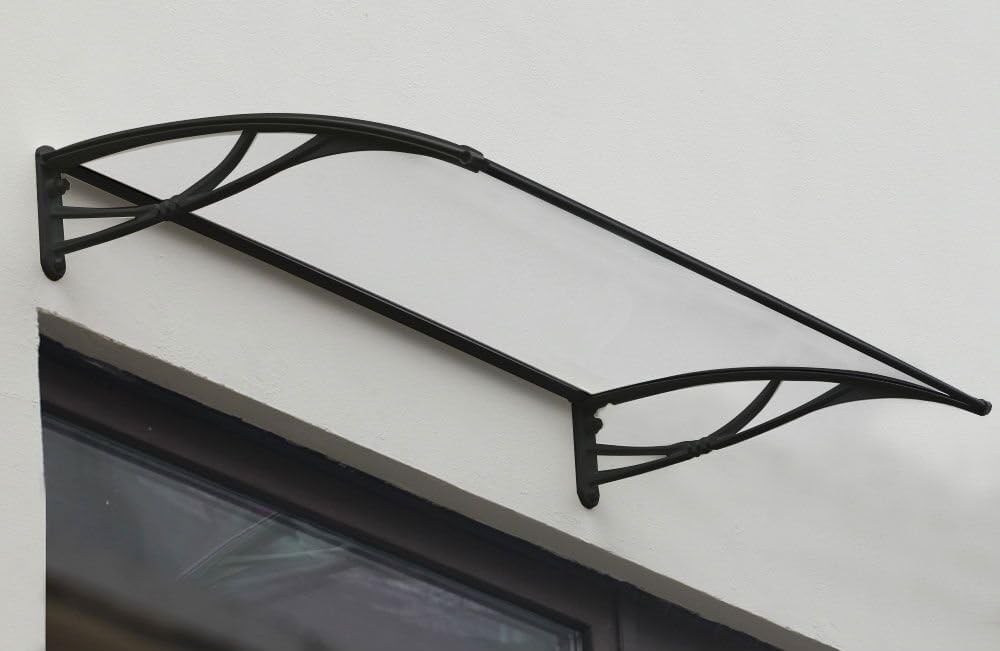 Gray Polycarbonate Door/Window Awning, 47"W x 35"D M2378