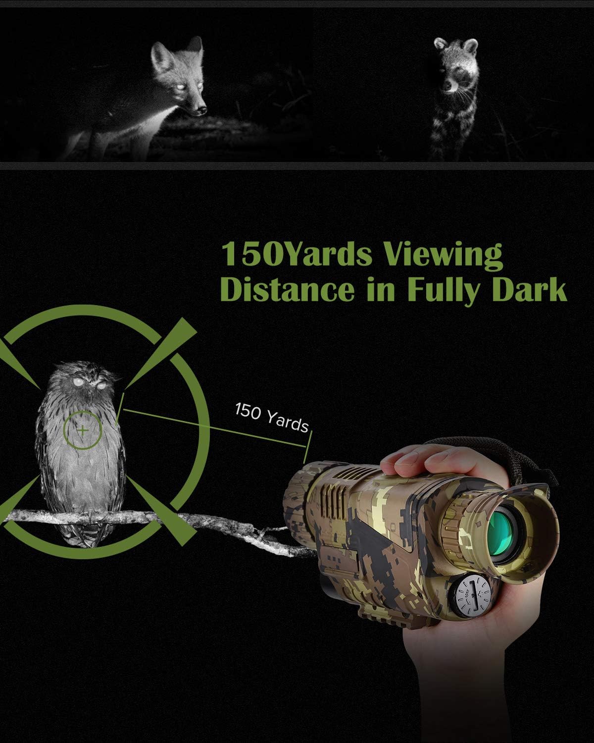 32GB Night Vision Monocular with 32GB Card and 14500 Battery Q56465