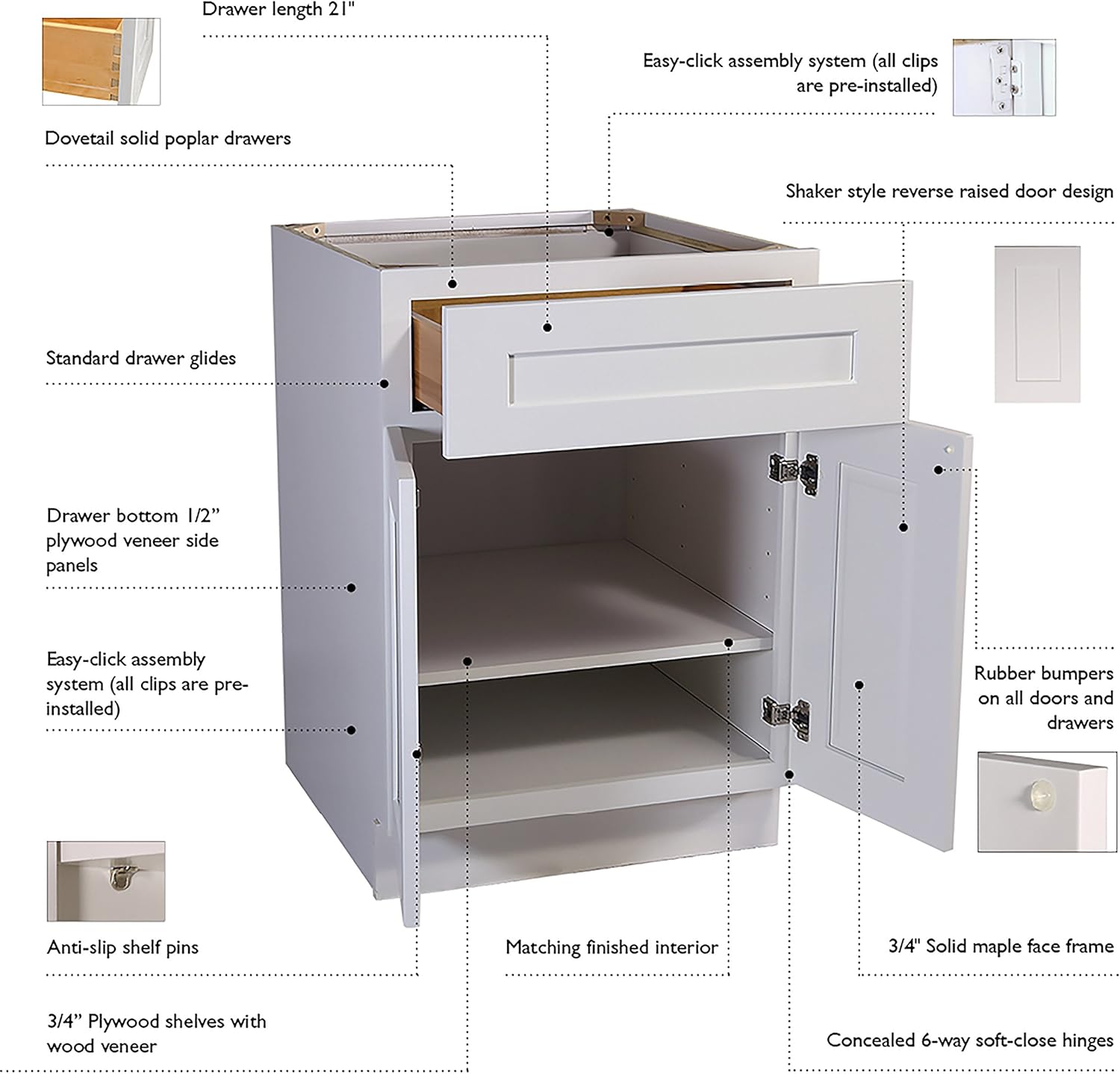 Espresso Shaker 18-Inch Base Cabinet I180095
