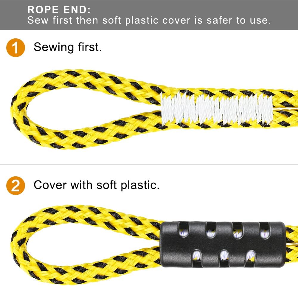 75 ft 2 Section Boat Tow Rope with Wood Handle, Pack of 2 P610