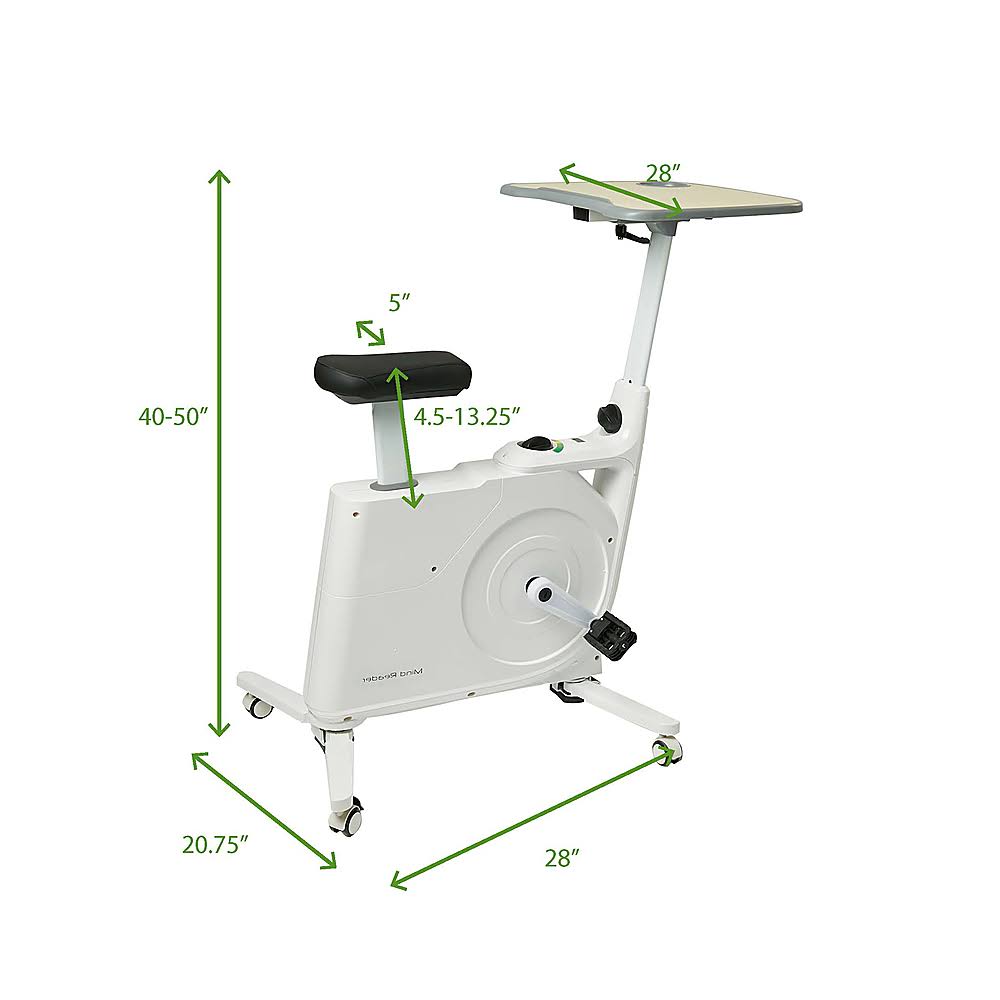 White Exercise Bike Workstation with 8 Resistance Levels X9678