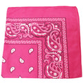96 Pack 100% Polyester Paisley Bandanas (Hot Pink) T293