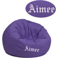 Small Solid Purple Kids Bean Bag Chair D523836