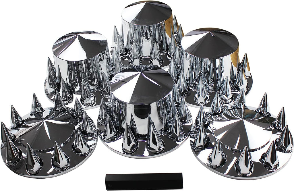 ABS Chrome Plastic Axle Cover Kits with 33mm Thread-on Nut Covers C69687
